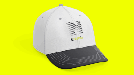 Design grafico per cappellino promozionale N Graphics, stile minimal su sfondo chiaro