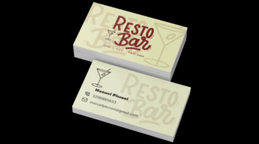 Mockup biglietto da visita per ristorante Resto Bar con design elegante