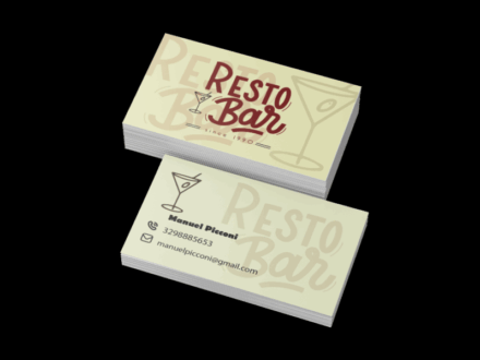 Mockup biglietto da visita per ristorante Resto Bar con design elegante