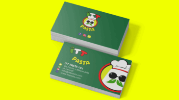 Mockup biglietto da visita ristorante ITT Pasta con design moderno