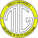 Monogramma Nelly Graphics in formato circolare, icona per branding digitale